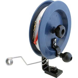 Fiskehjul m/kroker 200 meter sen (0,8 mm) og 2 stk makk