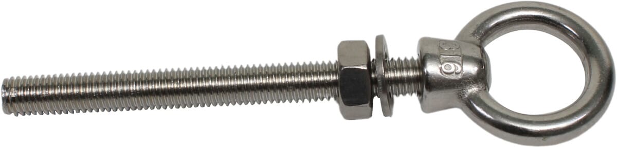 Øyebolt m/flens, rustfri 12x120 mm