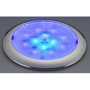 Lampe hvit/blå LED m/bryter, Procyon II, krom