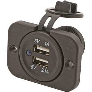 USB uttak, dobbel 12/24v