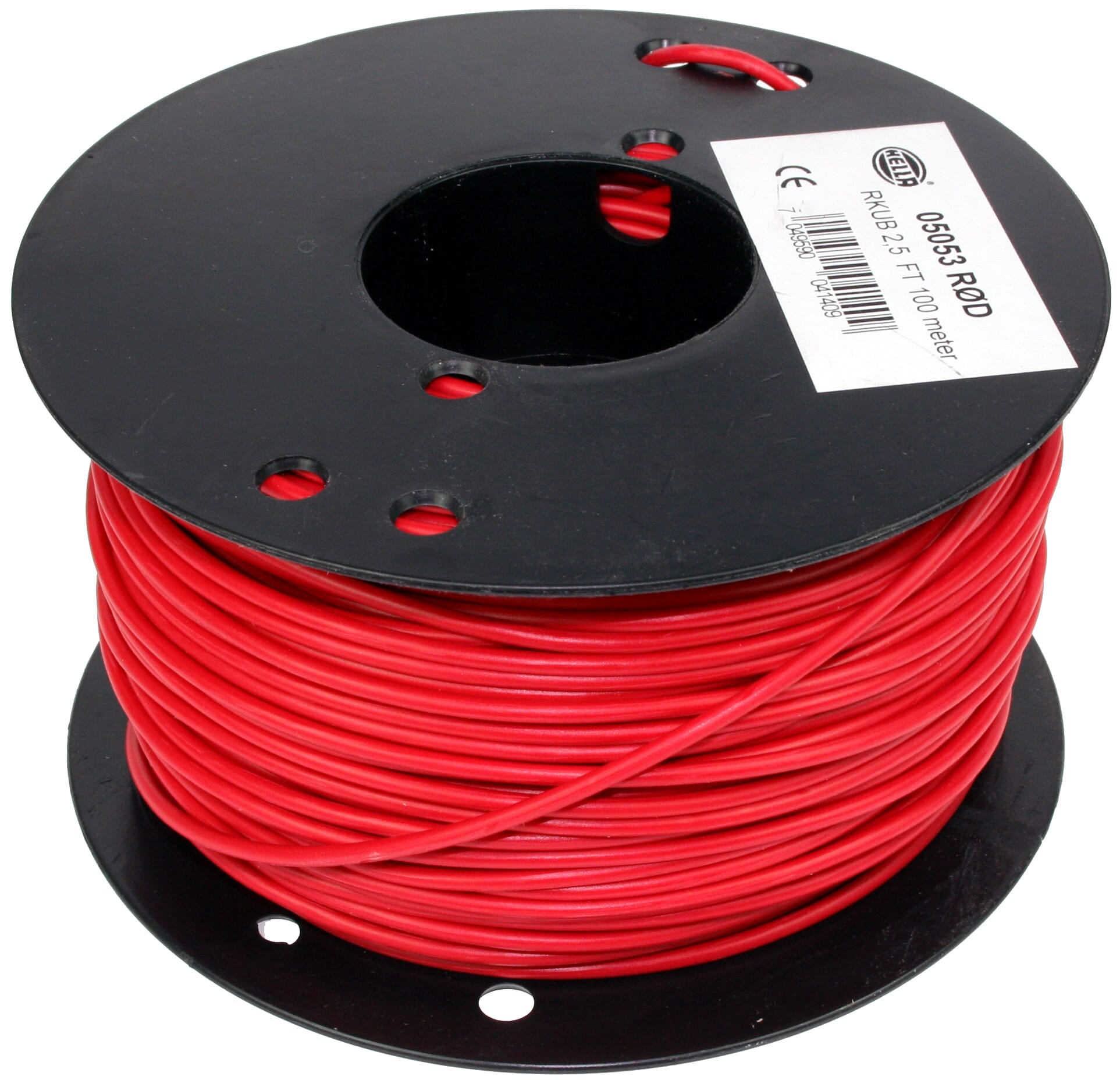 Elektrisk kabel fortinnet 1,5 mm2, 100 m, rød