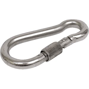 Karabinkrok m/lås, syrefast 120 mm
