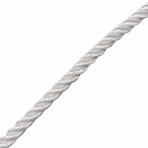 Rapallo 3-slått fortøyningstau 12 mm hvit