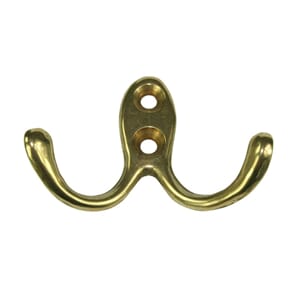 Knagg dobbel messing