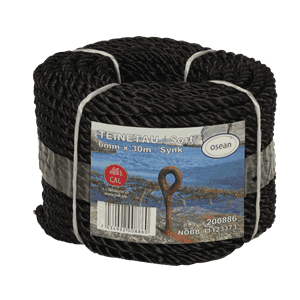 Teinetau 6mm Sort - Kveil 30m