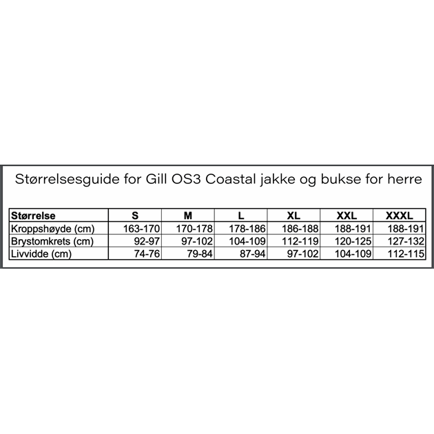 1086030_Rel 1086028 Størrelsesguide Gill OS3 Coastal jakke og bukse for herre.PNG