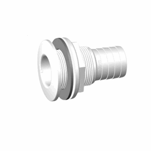 Skroggjennomføring hvit 1/2" BSP