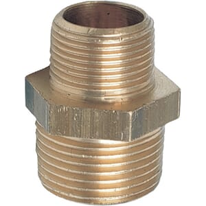 Reduksjonsnippel utv/utv, messing 1 1/2" - 1 1/4"