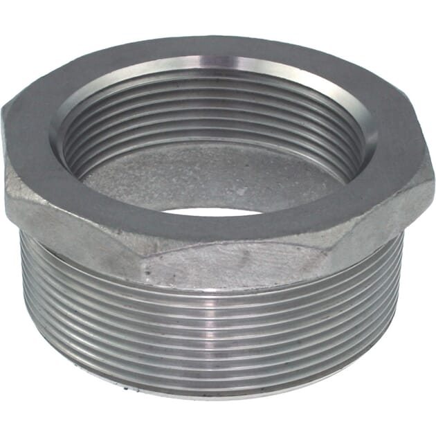 1006856 1006855 Rørdeler Reduksjonsnippel han-hun med utvendige og innvendige rørgjenger, syrefast stål 316.jpg